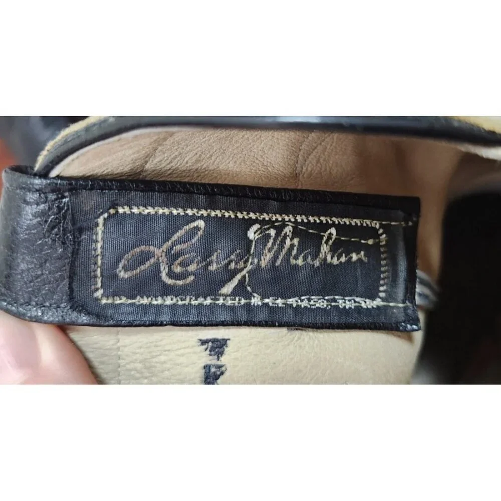 Larry Mahan Vintage Rare Rodeo Black White Red Cowgirl Cowboy Western Boots 7 B